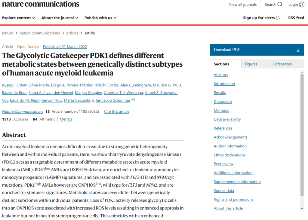 Nature Communications publication Hematologie Groningen