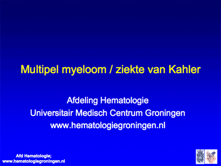 Multipel myeloom / ziekte van Kahler dia 1