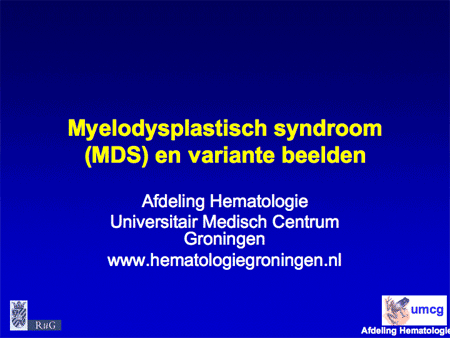 Myelodysplastisch syndroom (MDS) en varianten dia 1