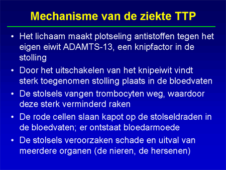 Trombotische trombocytopenische purpura (TTP) dia 8