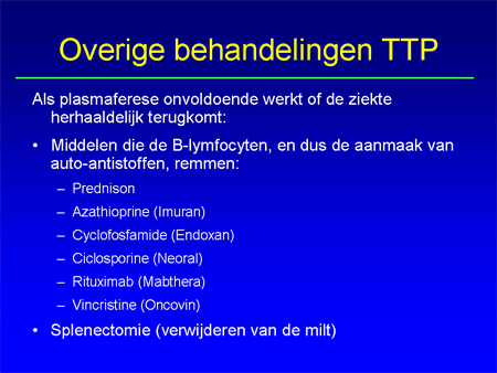 Trombotische trombocytopenische purpura (TTP) dia 15