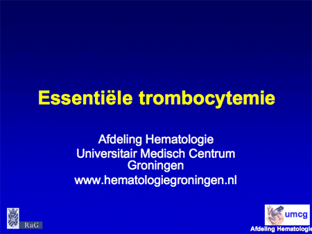 Essentiële trombocytemie (ET) dia 01