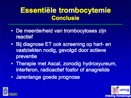Essentiële trombocytemie (ET) dia 11