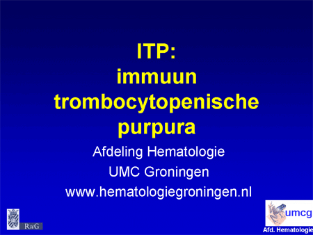 Immuun trombocytopenische purpura (ITP) dia 1
